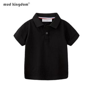 Mudkingdom Boys Pique Polo-shirts Gewoon vaste korte mouw uniforme t-shirts kekelen katoenen tops voor kinderen schoolkleding 240425