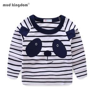 Mudkingdom Boys T-shirts à manches longues mignon Panda rayé coton Tops pour 210615