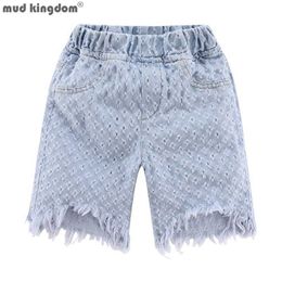 Mudkingdom Oeillet Bermuda Jean Shorts pour Filles Pantalons Enfants Denim Pantalon Fille Mode Taille Haute Jeans Enfants Vêtements D'été 210615