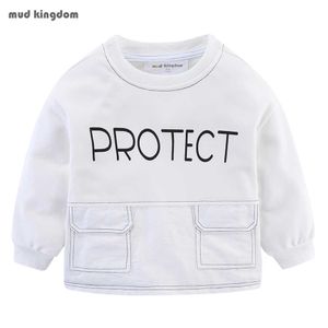 Mudkingdom mode enfants sweats avec poches Patchwork coupe ample garçons filles sweat à manches longues décontracté hauts 210615