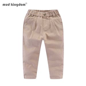 MudkingDom Girls Boys Broek Katoen Solid Elastische Taille Broek voor kinderen 210615