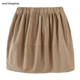 MudkingDom Meisjes Rokken Plain Twill Rok Voor School Meisje Solid Mode Kinderkleding 2 tot 7 jaar Kinderkleding 210615