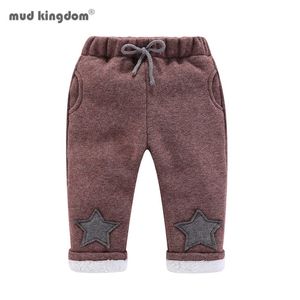 Mudkingdom enfants pantalons hiver étoiles Patch polaire épaissir chaud pantalon garçons-filles automne 210615