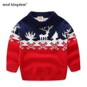 MudkingDom Kinderen Sweaters Kerst-Elk Herfst Winter Katoen Pullover Knit Jongens Meisjes Kinderkleding 210615