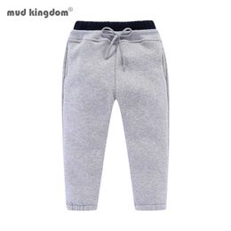 Mudkingdom petit garçon filles polaire survêtement pantalon coton décontracté cordon taille ours motif enfants enfants pantalon 210615