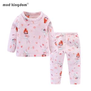 Mudkingdom Little Boys Girls Conjuntos de pijamas de invierno Pijamas de dinosaurios Coral Velvet Ropa de dormir térmica Ropa para niños 210615