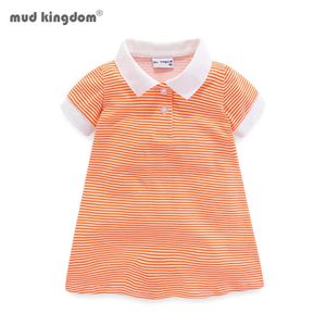 Mudkingdom tunique filles polos rayure doux à manches courtes pour col d'été enfants vêtements enfants hauts 210615