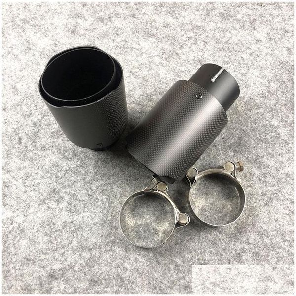 Silencieux noir en acier inoxydable pour embouts d'échappement Akrapovic carbone voiture Er style 1 pièces livraison directe Mobiles système de pièces de motos Dhgk7