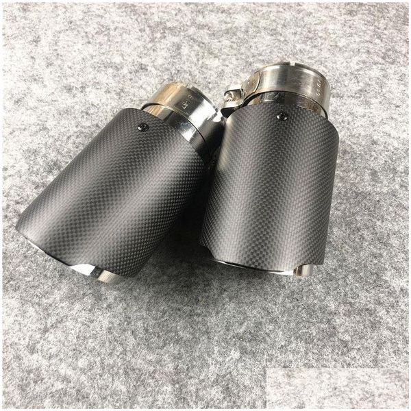 Silenciador Punta de escape de tubo de extremo de acero inoxidable brillante para Akrapovic Carbon Tail Tipsone PCS Drop Delivery Móviles Motocicletas Piezas Sys Dh9Uo