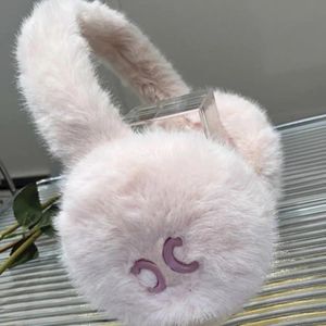 Moffen Oorwarmers luxe merk winter designer moffen vrouwelijk konijn fluwelen oorbeschermer senior zachte mode mooie dames warme pluche oorkap voor