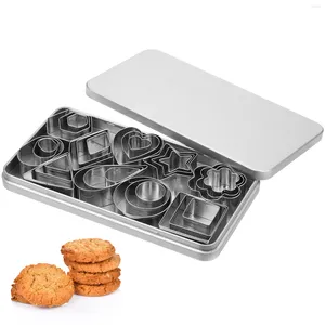 Tasses 1 ensemble de coupe-biscuits en acier inoxydable moules de cuisson fleurs étoiles timbres rectangulaires pour mariage d'anniversaire