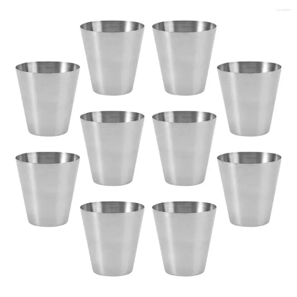 Tazas 10 PCS Copa de cerveza de acero inoxidable de vidrio portátil Taza taza de café tazas reutilizables tazas de bebidas destrozadas