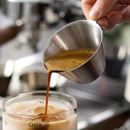 Mokken 100 ml espressokopje roestvrijstalen koffiemok Mini-kan melkkan Draagbare reismeting met schaal