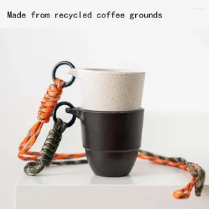 Mokken 105 ml Coffee Grounds Cup Compact milieuvriendelijke take-away draagbare buitenkamperen