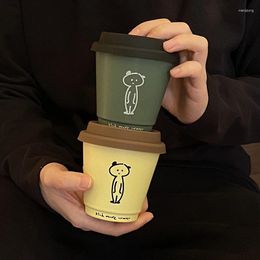 Tasses 11 oz tasse de voyage en céramique avec couvercle slicone à boire plus d'idée de gift d'eau