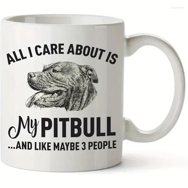 Tasses 11 oz pour chiens de compagnie tasse de café je me soucie seulement de mon pitbull eau d'été et d'hiver drinkware anniversaire cadeau de cadeaux