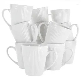 Tazas de 12 piezas Taza de porcelana en blanco tazas de vidrio lindas Regalos del día de los padres Café de cerámica Chalice w