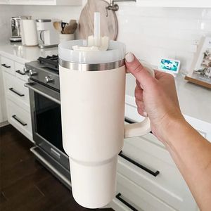 Mokken 12L roestvrijstalen mok koffiekopje thermische reisauto thermoskan 40 oz beker met handvat stro drinkgerei kerstcadeau 231023