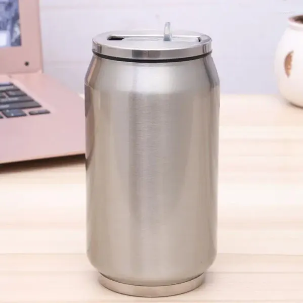 Tasses 12oz en acier inoxydable Cola peut tasses d'eau en plein air Portable tasse isolée sous vide avec paille LX7141