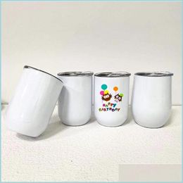 Tazas 12oz Velero recto Sublimación Beer Beer Beer Bug Taza de café de acero inoxidable Copa de leche con tapa de foca para regalos de fiesta Drop de Dolf