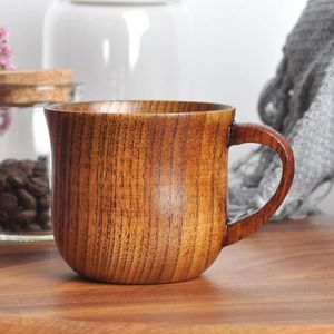Tasses 130 ml tasse en bois en bois massif avec poignée aigre jujube à tasse de trompette à thé à eau pour le salon de la cuisine