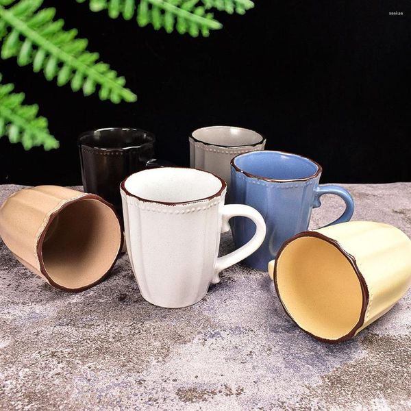 Tazas Juego de tazas de té de café de 15 onzas Perfecto para amantes de las tazas Microondas Apto para lavavajillas Rústico Esmalte mate Diseño moderno Stoare