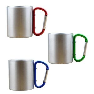 Tazas 150 ml Taza de camping Mosquetón Cerradura Metal Mochilero al aire libre Tazas de viaje Cerveza Café para escalarMugs