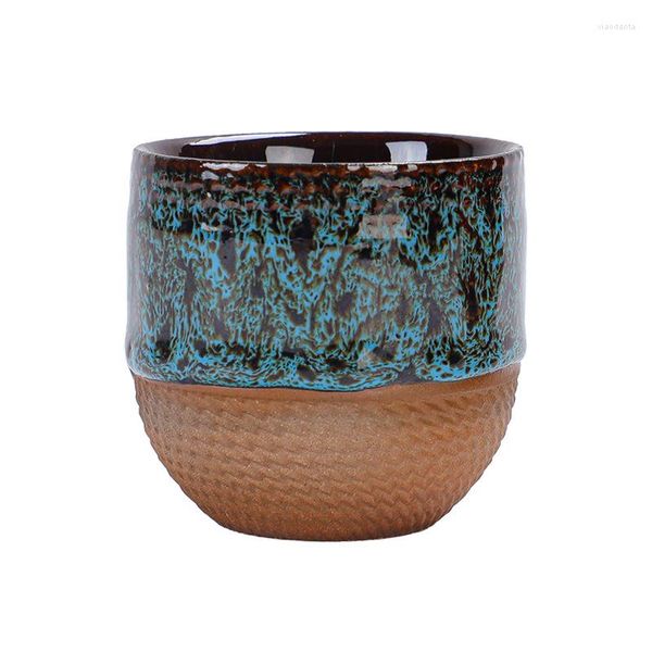 Tazas de café de horno japonés de 150ML, tazas de maestro de esmalte de flujo creativo, muestra de cerámica gruesa, té que restaura formas antiguas