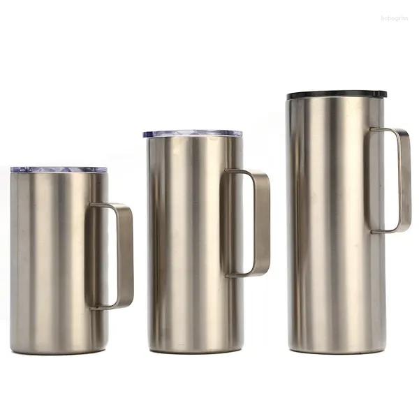 Tazas 16/22/30oz Vaso de acero inoxidable Doble pared Taza de café con aislamiento al vacío El viaje funciona ideal para bebidas con hielo