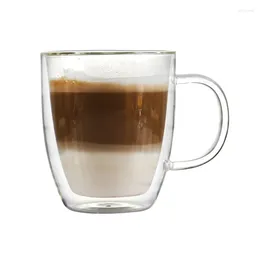 Tasses 16 onces à double paroi à double paroi résistante à la chaleur Borosilicate tasse pour boissons mélangées au latte ou autres jus utilisent quotidiennement 475 ml