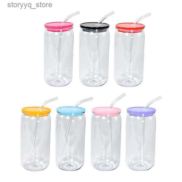 Tasses Pot de maçon en plastique PP de 16oz, tasse monocouche en acrylique avec paille, canette de maçon transparente de 500ml, tasse à boire en PP L240312