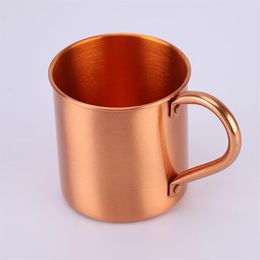 Tasses 16oz Tasse de cuivre pur Creative Coppery Fabriqué à la main Durable Moscou Mule Café pour Bar Drinkwares Party Kitchen230p