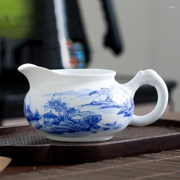 Tasses 180 ml Bleu Et Blanc Porcelaine Juste Tasse Tasse En Céramique Chinois Teaware Accessoires Décoration Tasses À Café Artisanat Chahai