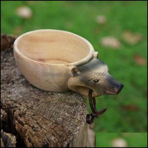 Mokken 180 ml hand gesneden beker houten mug cups wilde zwijn cam eland coffe druppel levering 2021 home tuin keuken eetbar drin carshop2006 dhgex
