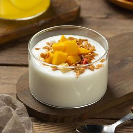 Mokken 190 ml ronde vorm Warmte weerstand Glas Pudding Mok Ice Cream Cup Dessert Bowl