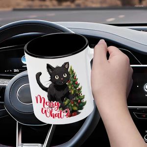 Tasses 1pc 11oz tasse de café joyeux quoi -gift pour les amis sœurs propriétaires du buveur de la coupe en céramique cadeau de Noël hors de la boîte