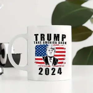 Tazas 1pc 11oz Elecciones generales Taza taza de café Trump 2024 Take Back America Regalos Divertidos Ceramicón divertido