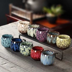 Tasses 1pc four changement chine tasse en céramique Style chinois porcelaine Kung Fu tasses à thé poterie verres tasse à café ensemble de vin R230713