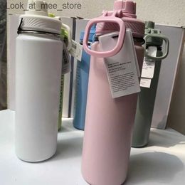 Tasses 1pc avec lu710ML bouteilles d'eau de sport isolées en acier inoxydable pur titane vide Portable étanche tasses extérieures 1114 Q240322