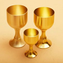 Mokken 1 stks koperwijn goblet metalen cocktail drankje messing koker cup 5 gouden drank voor feest thuisaccessoires