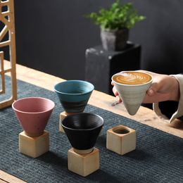 Mokken 1 stks creatieve retro keramische koffiekopje ruw aardewerk thee cup Japanese latte pull bloem porselein cup huishouden aardewerk mug 230324