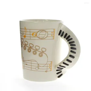 Tasses 1 pièce claviers de piano poignée avec note de musique café tasse de lait tasse de thé feuille idée cadeau unique pour l'amant de pianiste