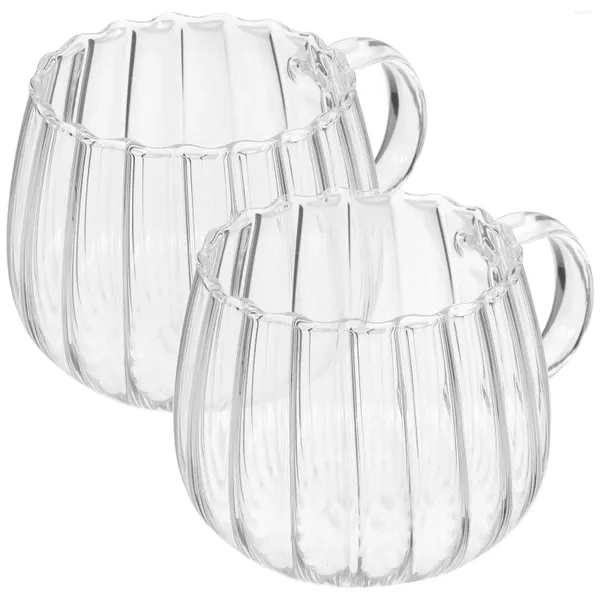 Tazas 2 PCS Tazas de calabaza de vidrio Cóctel creativo Vasos transparentes Taza de moda Agua Café Oficina Bebida Guarnición Cerveza