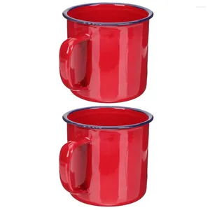Mokken 2 pc's Travel Tea Mok Drinking Cup Email Creatieve koffie Vintage Style Water Cups Office