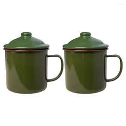 Tasses 2 pièces Vintage émail tasse Style tasse savoir maison rétro café thé boire des tasses d'eau traditionnelles