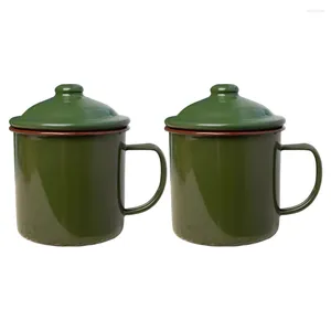 Mokken 2 stuks Vintage Emaille Mok Stijl Cup Know Home Retro Koffie Thee Drinken Traditionele Waterbekers