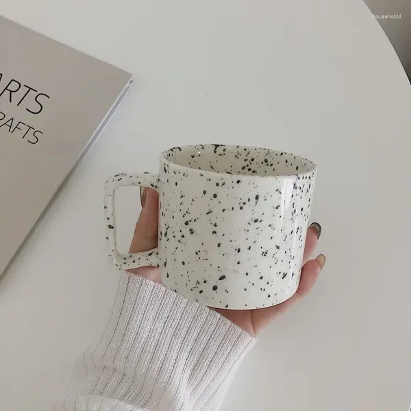 Tasses 2 pièces coréennes fashion éclaboussure encre tasse de tasse de lait de café