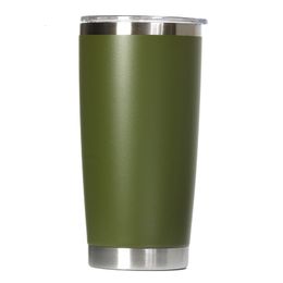 Mokken 20 oz 304 roestvrijstalen tumbler reis koffie mok auto thermos water beker thermocup caixa termica houd koud en druppel 230814