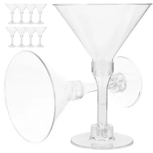 Tazas 20 PCS Tazas de plástico Bebida de vidrio de cóctel Coplas de fiesta reutilizables Martini Clear Clear