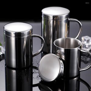 Tasses 200/300 / 400ml 304 Voyage en acier inoxydable Tasse double couches vide tasse de café extérieur boisson bière